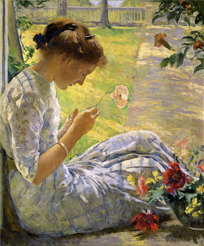 埃德蒙·查尔斯·塔贝尔（Edmund Charles Tarbell）作品-《慈悲剪花》，1912年