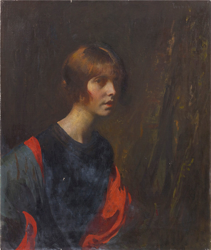 埃德蒙·查尔斯·塔贝尔（Edmund Charles Tarbell）作品-《深红与金色》，1897年