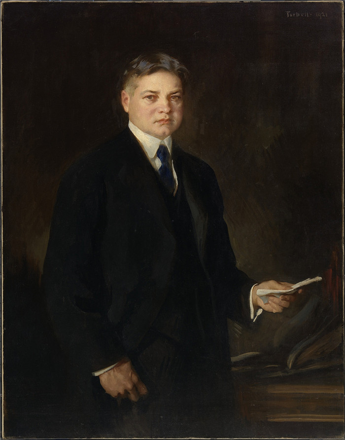 埃德蒙·查尔斯·塔贝尔（Edmund Charles Tarbell）作品-赫伯特·胡佛肖像，1921年
