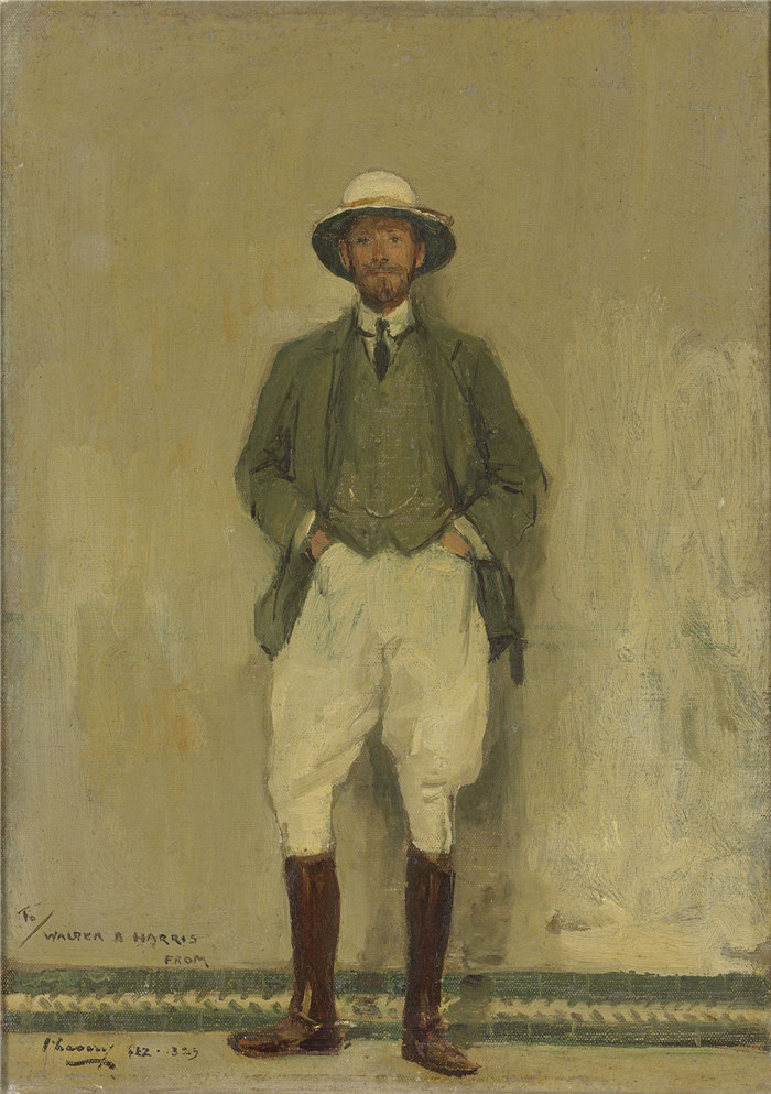 约翰·拉弗里（John Lavery）作品-Portrait of Walter B. Harris, 1907