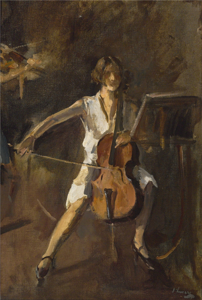 约翰·拉弗里（John Lavery）作品-大提琴演奏家