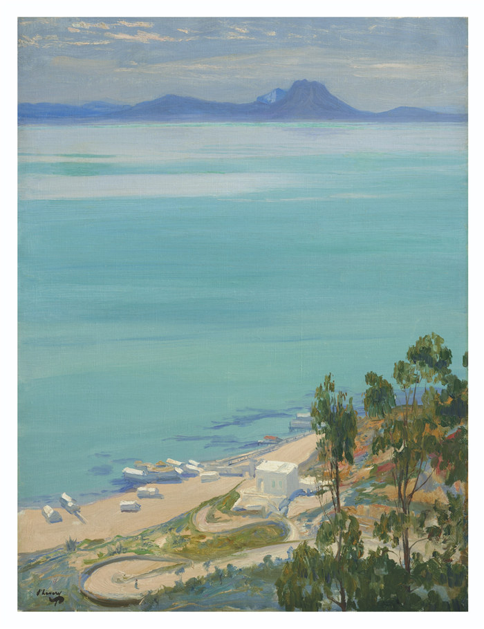 约翰·拉弗里（John Lavery）作品-突尼斯湾，1919年