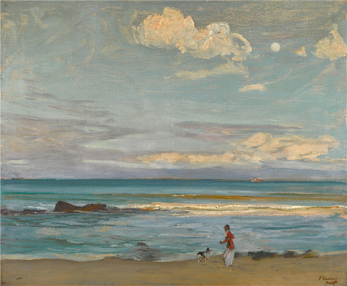 约翰·拉弗里（John Lavery）作品-晚上，西班牙海岸，1911年