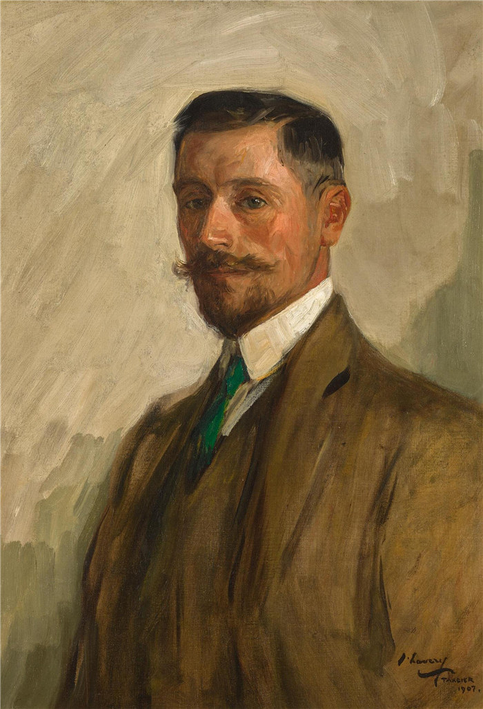 约翰·拉弗里（John Lavery）作品-沃尔特·伯顿-哈里斯肖像，1907年