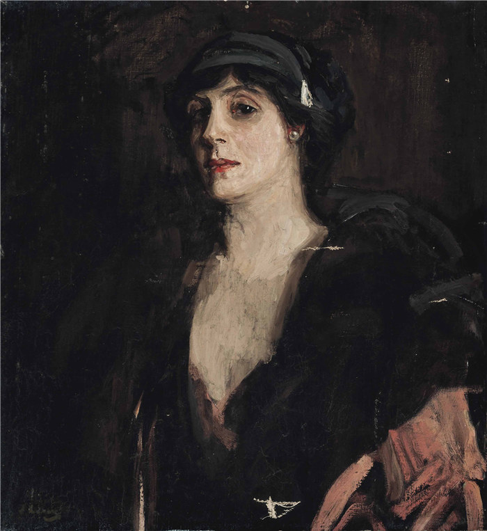 约翰·拉弗里(John Lavery)作品-Mrs Patrick Campbell, 1912