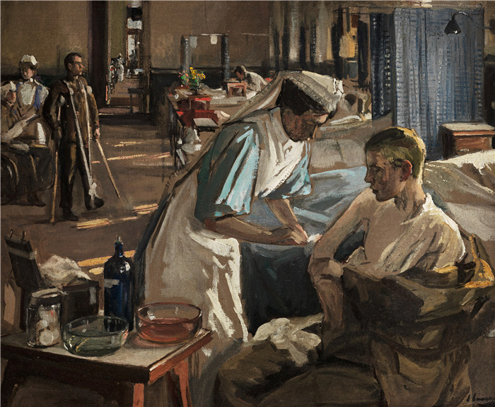 约翰·拉弗里（John Lavery）作品-伦敦医院，1917年