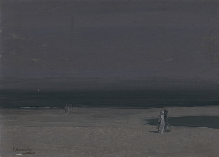 约翰·拉弗里（John Lavery）作品-《月光》，1908年