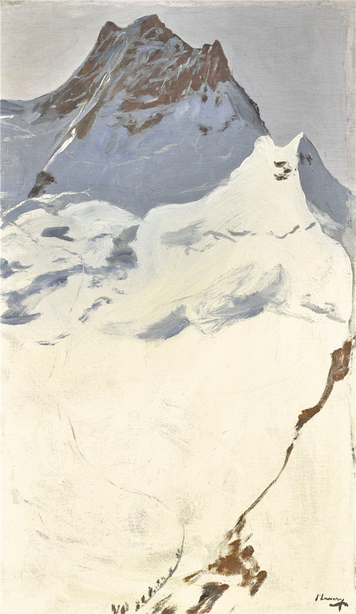 约翰·拉弗里（John Lavery）作品-少女峰顶峰，1913年