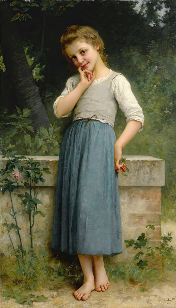 查尔斯·阿玛布尔·勒努瓦（CharlesAmableLenoir）作品-樱桃少女，1900