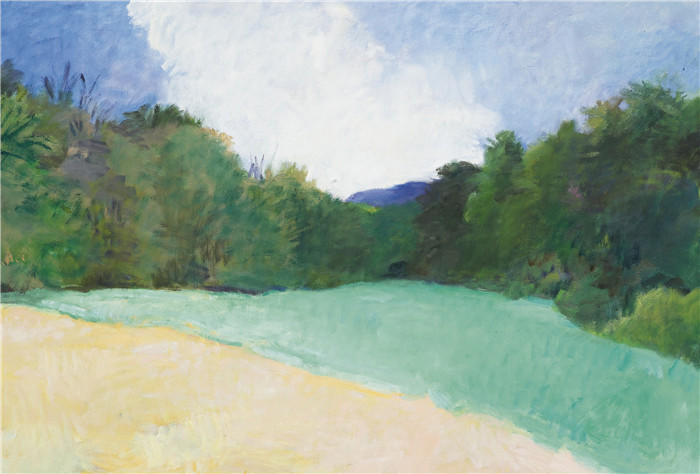 沃尔夫卡恩(Wolf Kahn)高清作品-大型白云，1986年