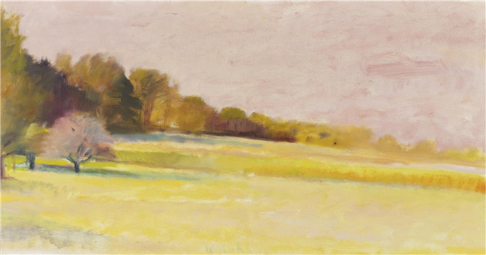 沃尔夫卡恩(Wolf Kahn)高清作品-《夜晚的康菲尔德》，1983年