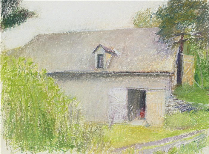 沃尔夫卡恩(Wolf Kahn)高清作品-Barn, 1990