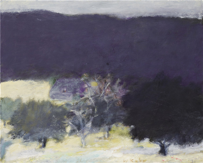 沃尔夫卡恩(Wolf Kahn)高清作品-山谷中的秋天，1989年