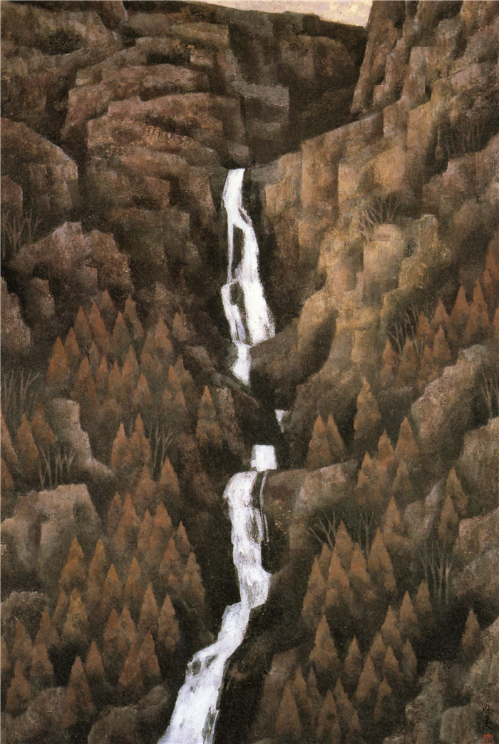 东山魁夷(Kaii Higashiyama)作品-瀑布