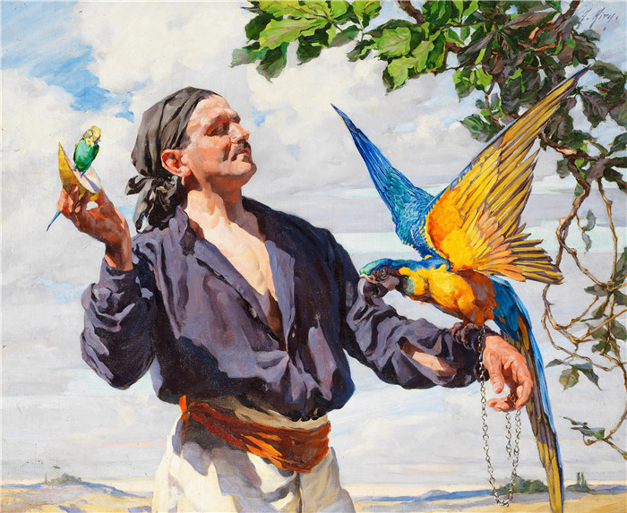 安娜·艾里（Anna Airy）作品-那个拿着Macaw的男人