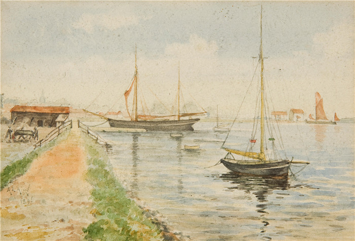 安娜·艾里（Anna Airy）作品-河滨木桥