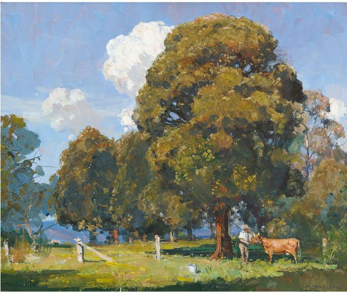 亚瑟·斯特兰顿(Arthur Streeton)作品-中午，奥利达