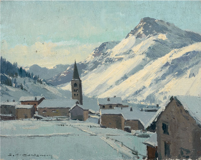 查尔斯·亨利·康坦辛(Charles Henry Contencin)作品-Val d'Isère和Charvet