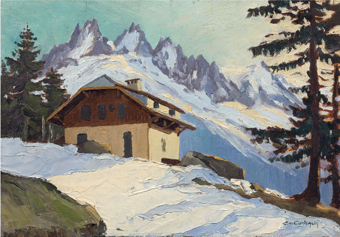 查尔斯·亨利·康坦辛（Charles Henry Contencin）作品-山上的小屋