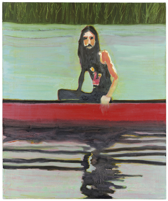 彼得·多伊格（Peter Doig）作品-红色独木舟