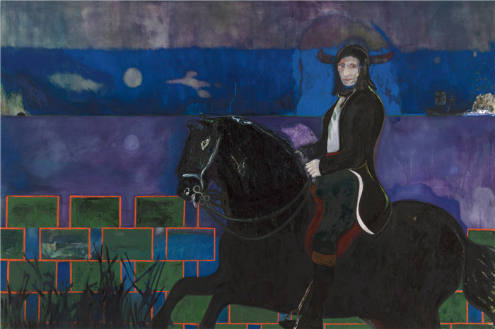 彼得·多伊格（Peter Doig）作品-《马与骑手》，2014年 2
