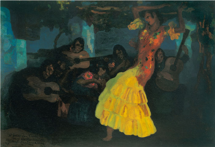 安格拉达·卡马拉萨(Anglada Camarasa)作品-吉普赛人舞蹈1914年