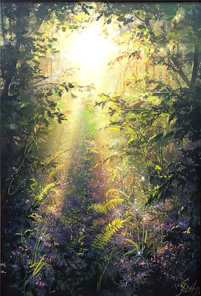 维克多·尤什凯维奇(Viktor Yushkevich)作品-风景高清油画 3 阳光森林