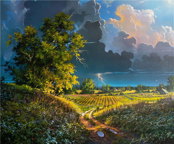 维克多·尤什凯维奇(Viktor Yushkevich)作品-风景高清油画 110