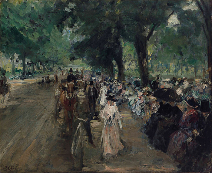 雅克-埃米尔·布兰奇(Jacques-Émile Blanche)高清作品-Etude pour le 'Dimanche au Bois de Boulogne', 1910