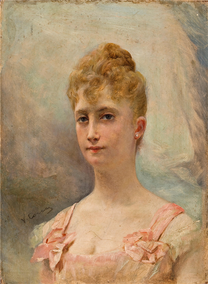 科科斯(Vittorio Matteo Corcos)作品-年轻的美女