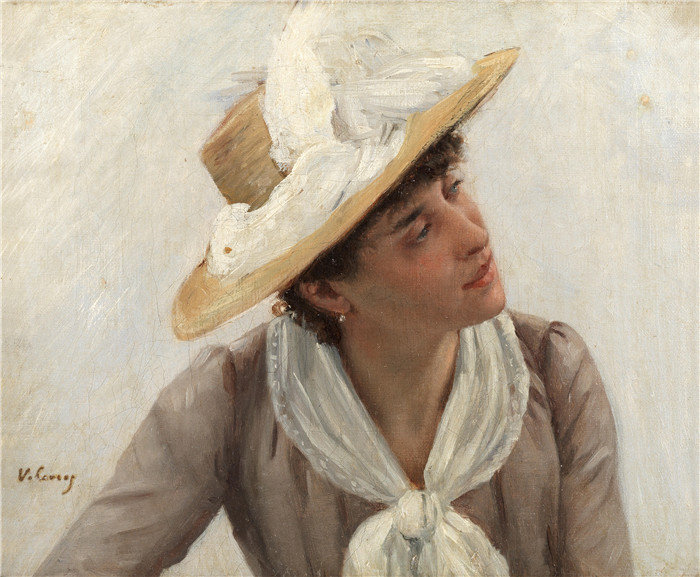 科科斯(Vittorio Matteo Corcos)作品-一位女士的肖像