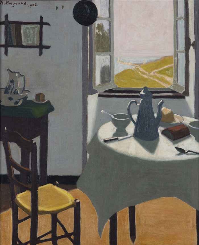 马吕斯·伯格（Marius Borgeaud）高清油画-早餐在奥迪恩，1923年