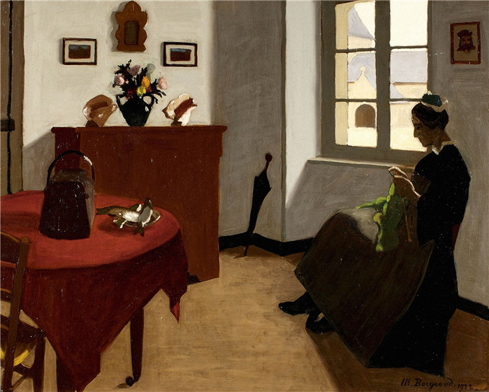 马吕斯·伯格（Marius Borgeaud）高清油画-《算命先生》，1919年