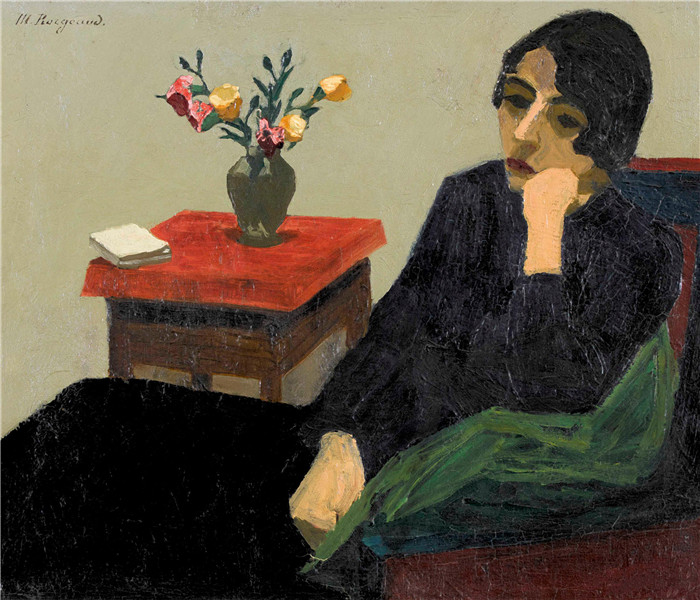 马吕斯·伯格（Marius Borgeaud）高清油画-忧郁，1918