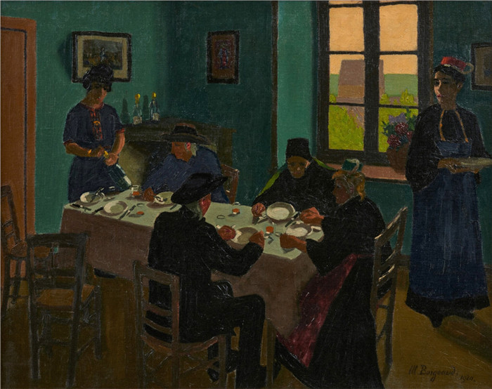马吕斯·伯格（Marius Borgeaud）高清油画-布列塔尼宴会，1920年