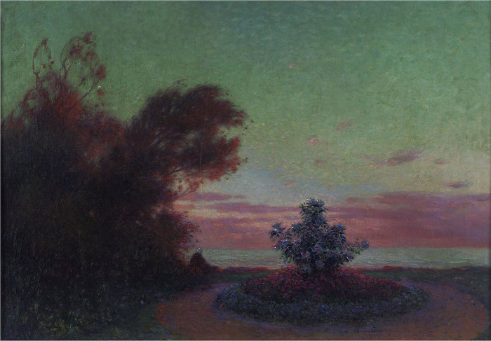 费迪南德·洛恩·杜·普伊高多(Ferdinand Loyen Du Puigaudeau)作品-黄昏的海滨