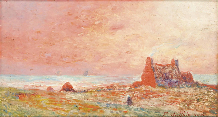 费迪南德·洛恩·杜·普伊高多(Ferdinand Loyen Du Puigaudeau)作品-海边的房子