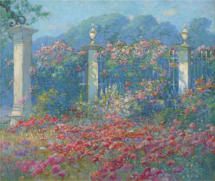 阿博特·富勒·格拉夫(Abbott Fuller Graves)油画-花园,1920年