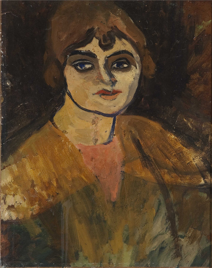 阿米迪奥·莫迪利亚尼(Amedeo Modigliani)油画-莫德·阿布兰特斯 (Maude Abrantes) 肖像