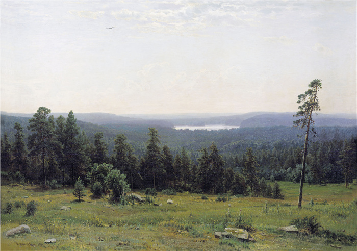 希施金 (Ivan I. Shishkin ) 作品-森林距离,1884 年