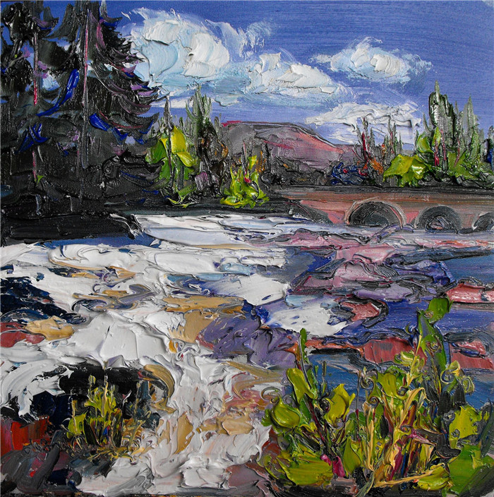 朱迪思·布里德格兰(Judith Bridgland)油画高清作品-桥 Bridge