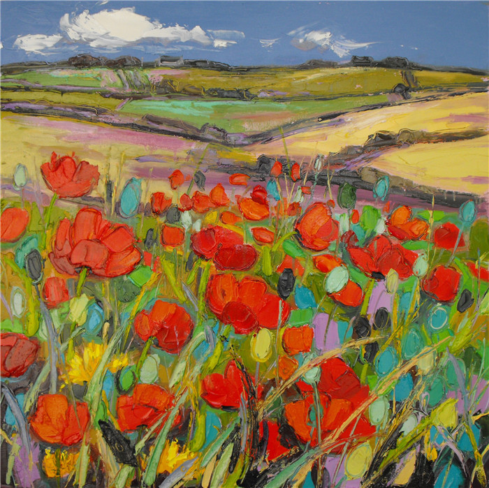 朱迪思·布里德格兰(Judith Bridgland)油画高清作品-无题,花 Untitled, flowers