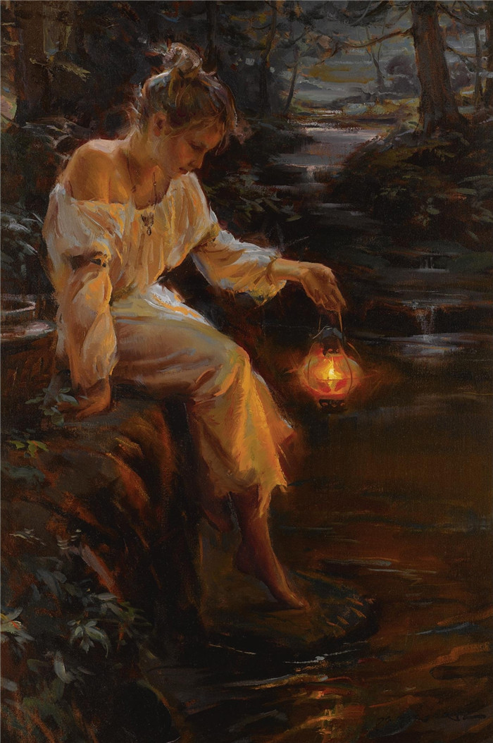 丹尼尔·格哈茨(Daniel Gerhartz)油画作品-踏脚石 Stepping Stone