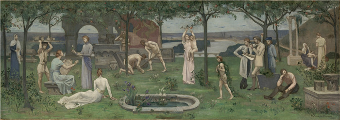 皮埃尔·皮维·德·夏凡纳(Pierre Puvis de Chavannes)作品-在艺术与自然之间,1890年