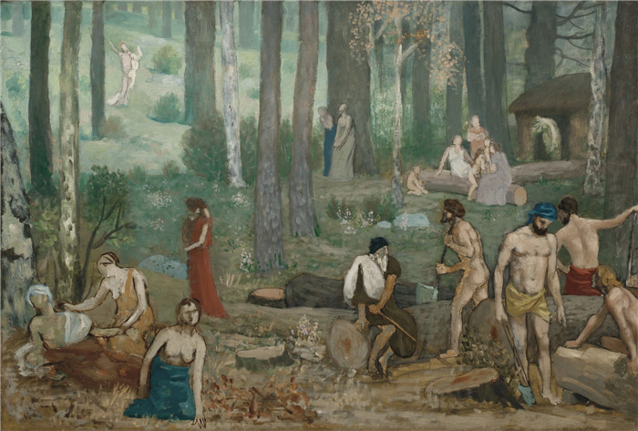 皮埃尔·皮维·德·夏凡纳(Pierre Puvis de Chavannes)作品-伐木工人,1871