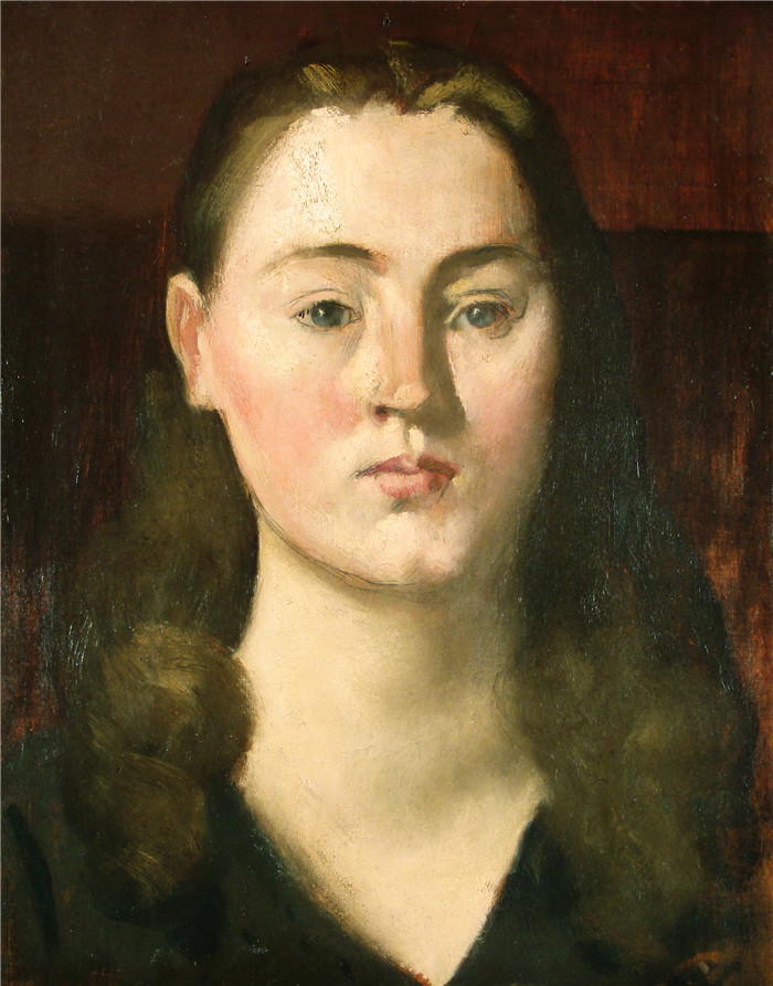 皮埃尔·皮维·德·夏凡纳(Pierre Puvis de Chavannes)作品-勒菲弗尔男爵夫人肖像Portrait of Baroness Lefèvre