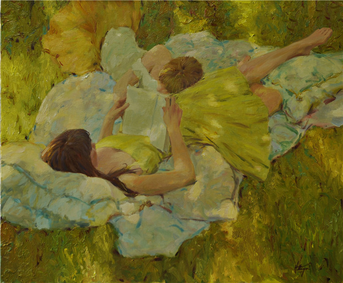 大卫·赫廷格(David Hettinger) 高清作品-躺在草地上看书