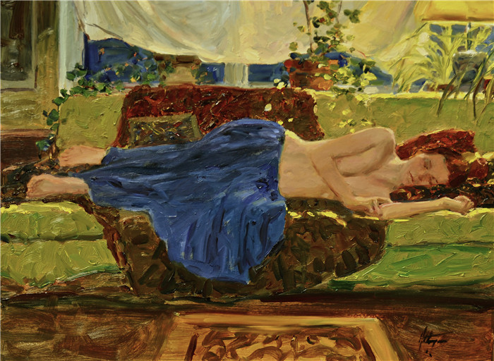 大卫·赫廷格(David Hettinger) 高清作品-沙发上睡着的女人