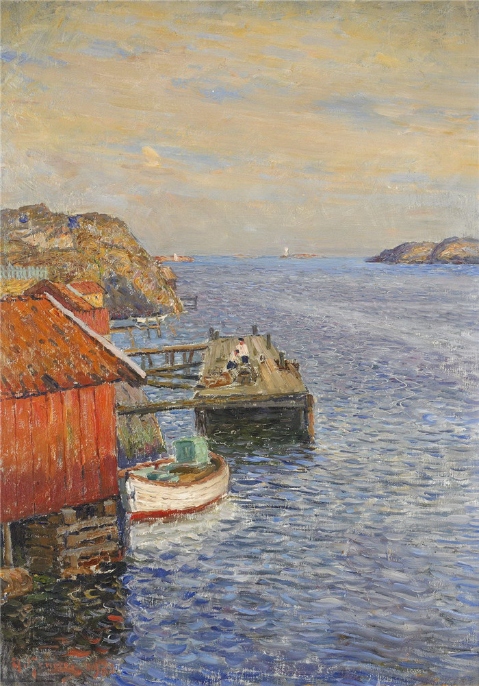 安东·亨伯格(Anton Genberg )风景作品-Motiv fran Kyrkosund