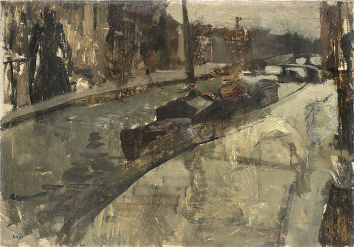乔治·亨德里克·布莱特纳(George Hendrik Breitner)作品-De Prinsengracht bij de Lauriergracht